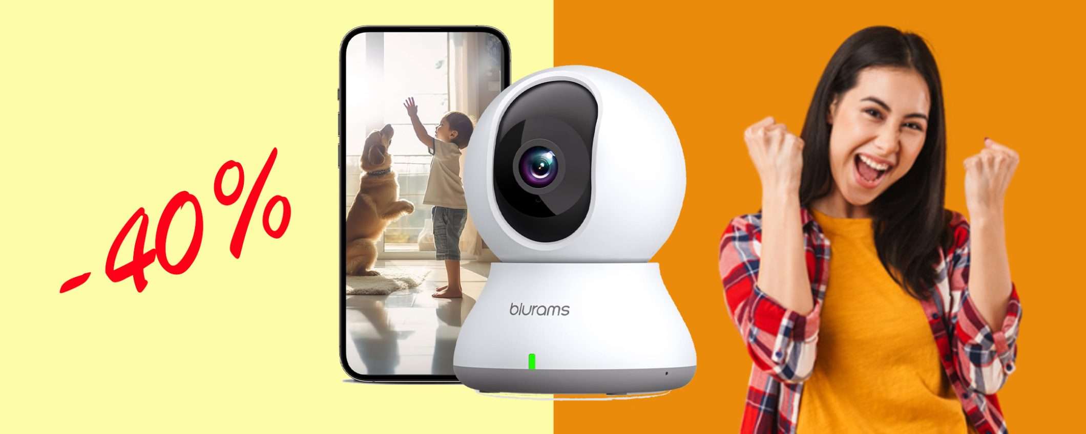 Telecamera WiFi per interni 2K blurams: offerta FOLLE su Amazon (-40%) Telecamera WiFi per interni 2K blurams: offerta FOLLE su Amazon (-40%)
