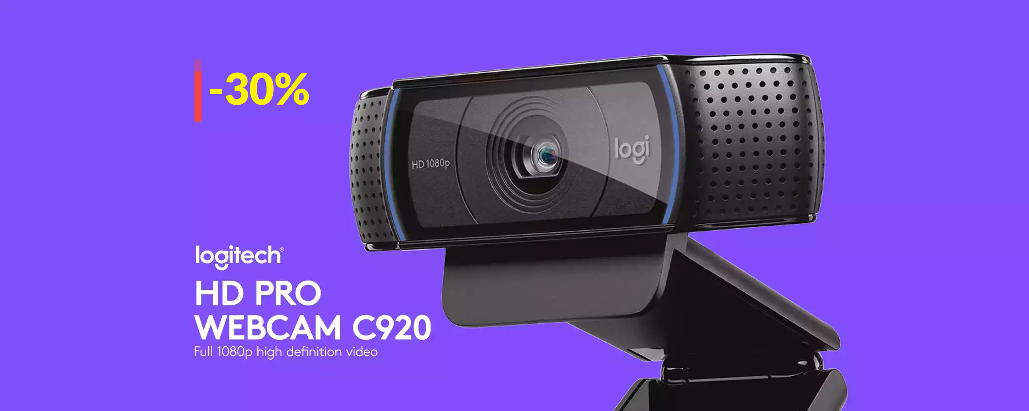 Webcam Logitech FHD regolabile e con microfoni integrati (-30%) Webcam Logitech FHD regolabile e con microfoni integrati (-30%)