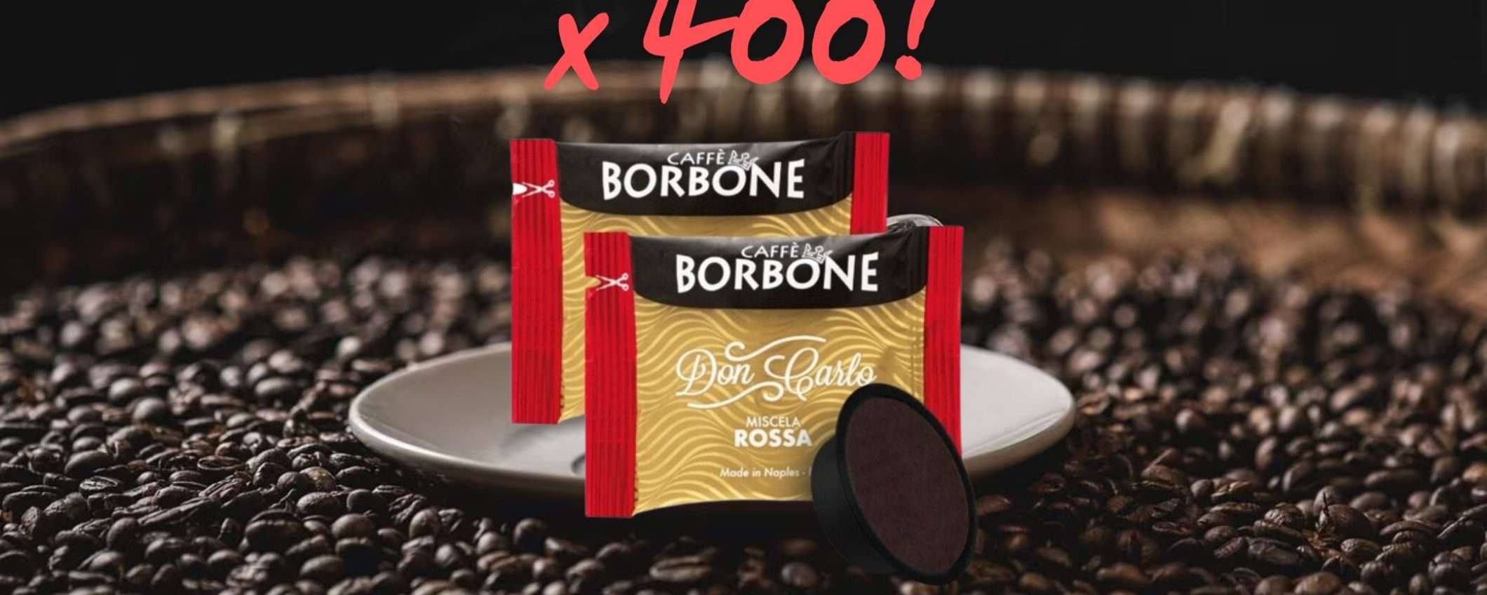 Caffè Borbone Don Carlo Miscela Rossa: 400 capsule per A Modo Mio a un prezzo IMBATTIBILE Caffè Borbone Don Carlo Miscela Rossa: 400 capsule per A Modo Mio a un prezzo IMBATTIBILE