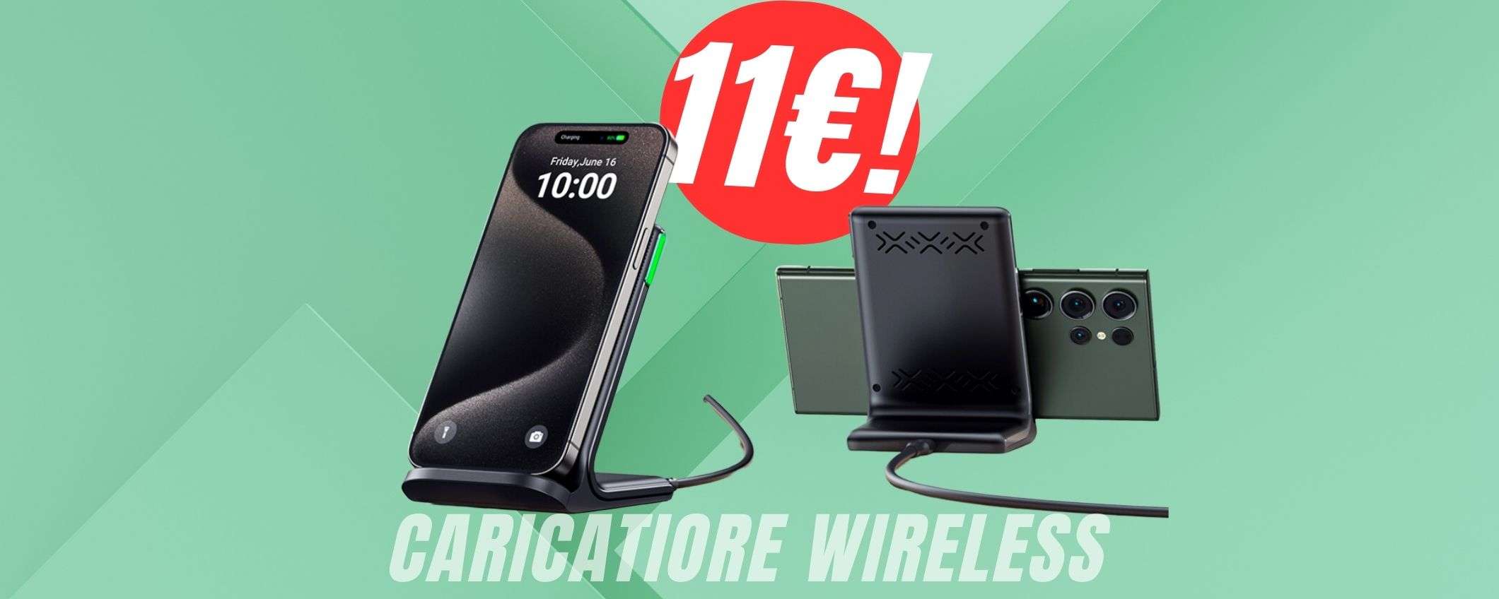 Addio ai cavi con il CARICATORE WIRELESS (15W) a 11€ grazie al coupon! Addio ai cavi con il CARICATORE WIRELESS (15W) a 11€ grazie al coupon!