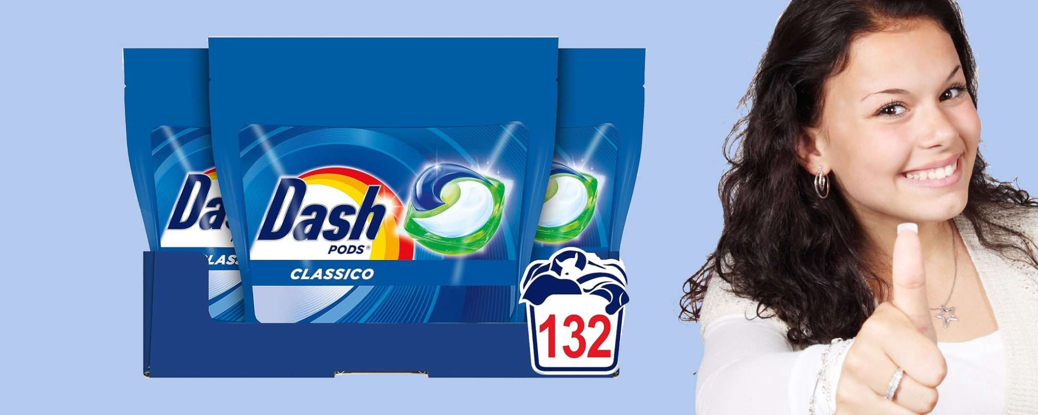 Dash Pods Detersivo Lavatrice (132 capsule): sconto WOW (-21%) Dash Pods Detersivo Lavatrice (132 capsule): sconto WOW (-21%)