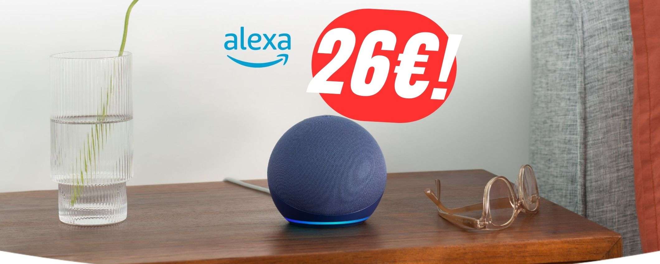 Amazon Alexa crolla del -48% (lo pagherai solamente 26€!) Amazon Alexa crolla del -48% (lo pagherai solamente 26€!)