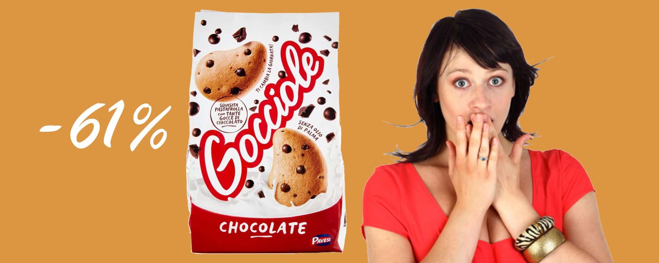 Gocciole Pavesi con gocce di cioccolato: sconto FOLLE del 61% Gocciole Pavesi con gocce di cioccolato: sconto FOLLE del 61%