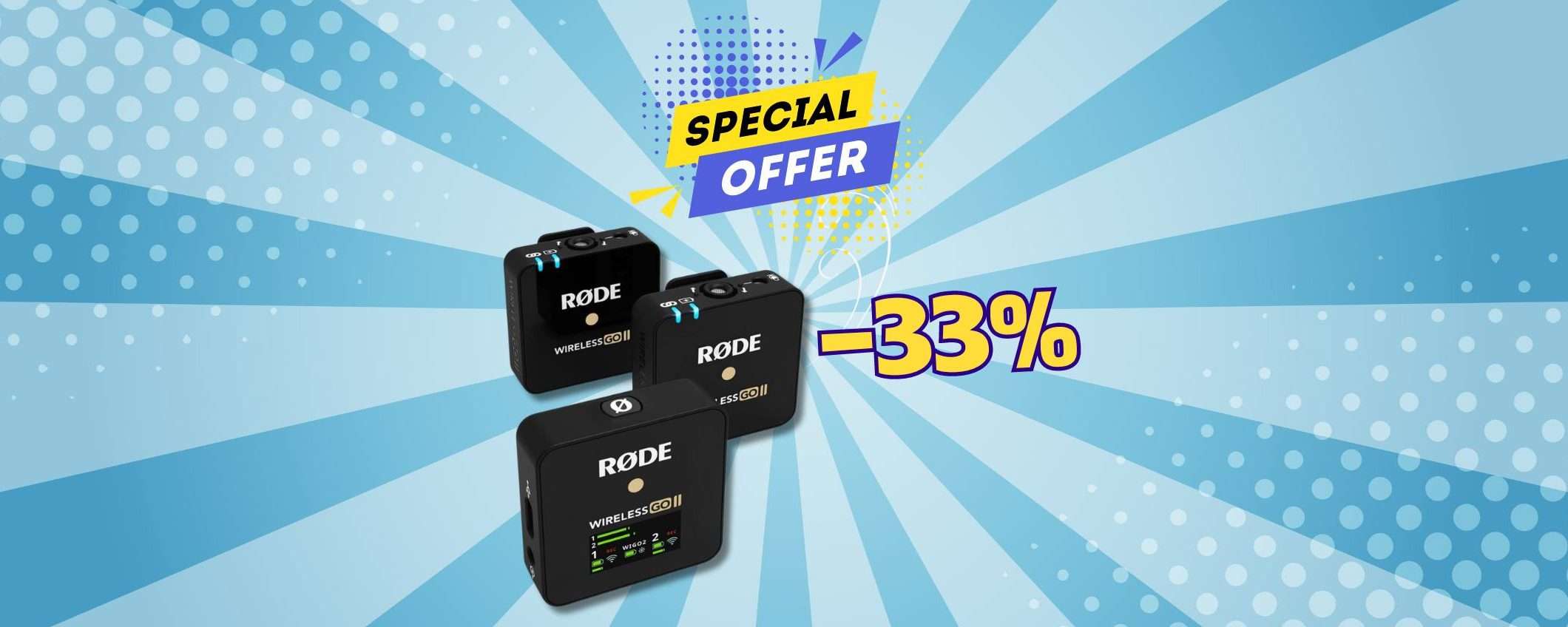 Per registrare audio da urlo: Microfoni RØDE Go II(-33%) Per registrare audio da urlo: Microfoni RØDE Go II(-33%)