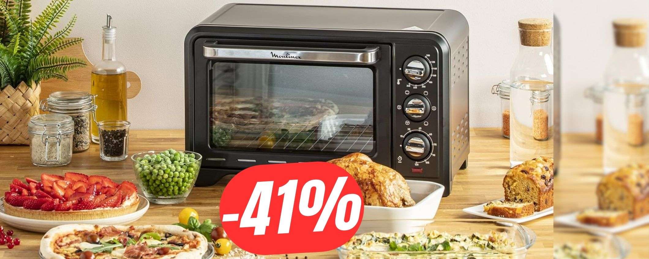 FOLLE SCONTO del -41% per il forno elettrico Moulinex da 19L! FOLLE SCONTO del -41% per il forno elettrico Moulinex da 19L!