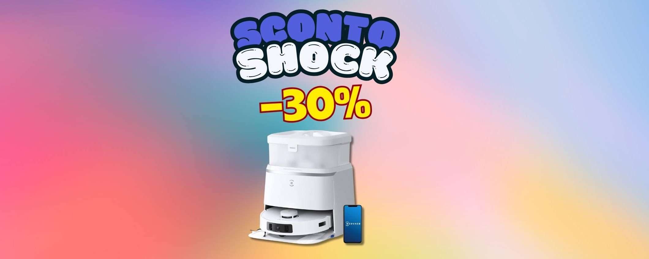 Sconto del 30% sull'Ecovacs Deeblot T30 PRO OMNI Sconto del 30% sull'Ecovacs Deeblot T30 PRO OMNI