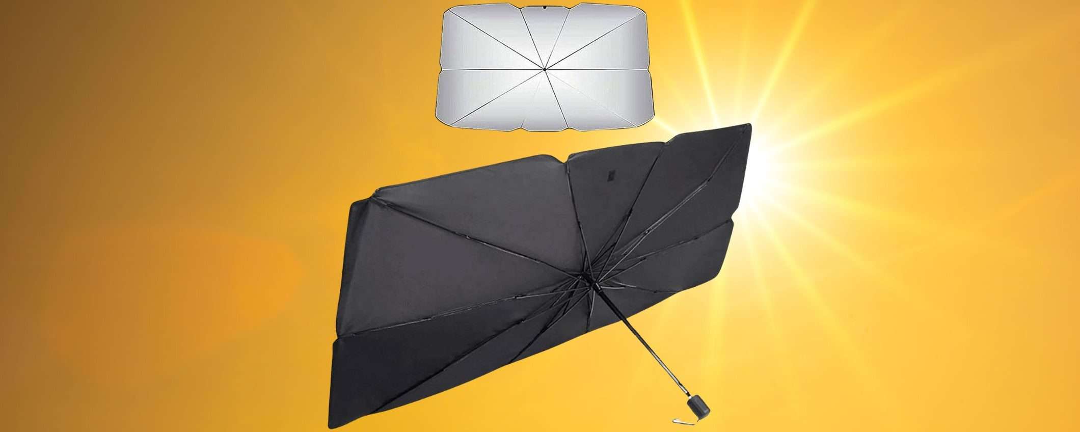 Ombrello Parasole a meno di 10 euro su Amazon: proteggi l'auto dal CALDO BOLLENTE Ombrello Parasole a meno di 10 euro su Amazon: proteggi l'auto dal CALDO BOLLENTE