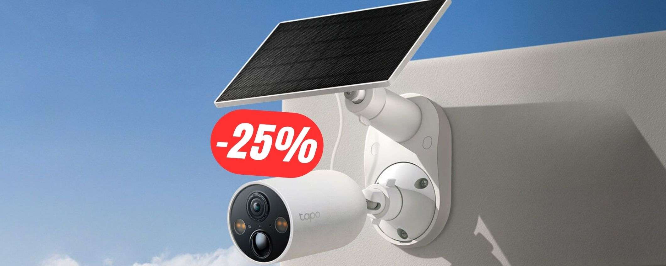 Telecamera con PANNELLO SOLARE: sconto imperdibile da -40€! Telecamera con PANNELLO SOLARE: sconto imperdibile da -40€!