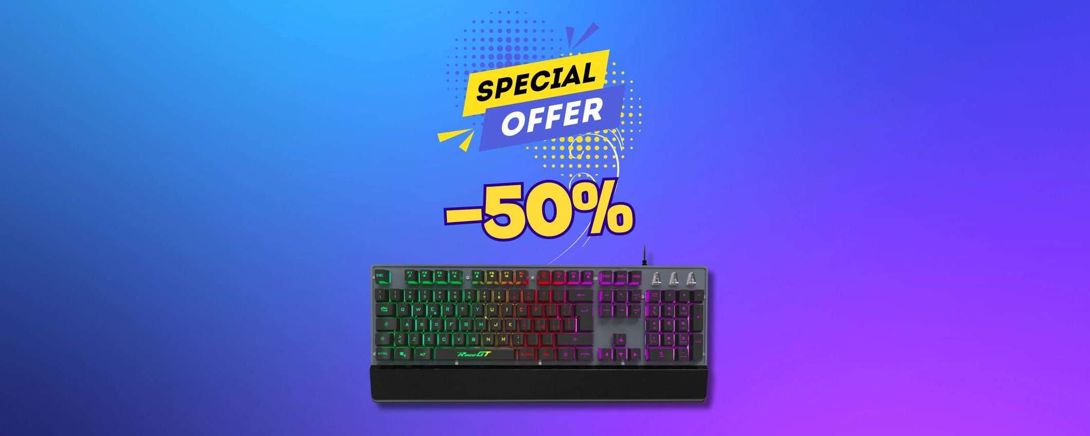 Tastiera gaming RaceGT: coupon SHOCK dal valore del 50% Tastiera gaming RaceGT: coupon SHOCK dal valore del 50%