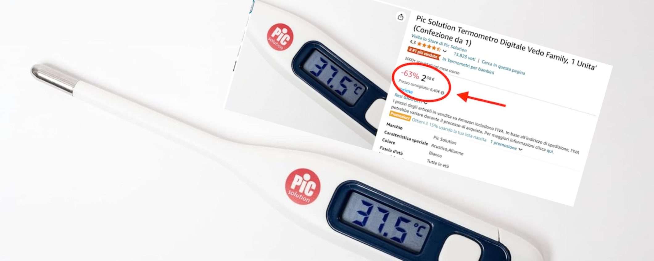 PIC: 2,38€ su Amazon per l'INIMITABILE termometro digitale (sconto 63%) PIC: 2,38€ su Amazon per l'INIMITABILE termometro digitale (sconto 63%)