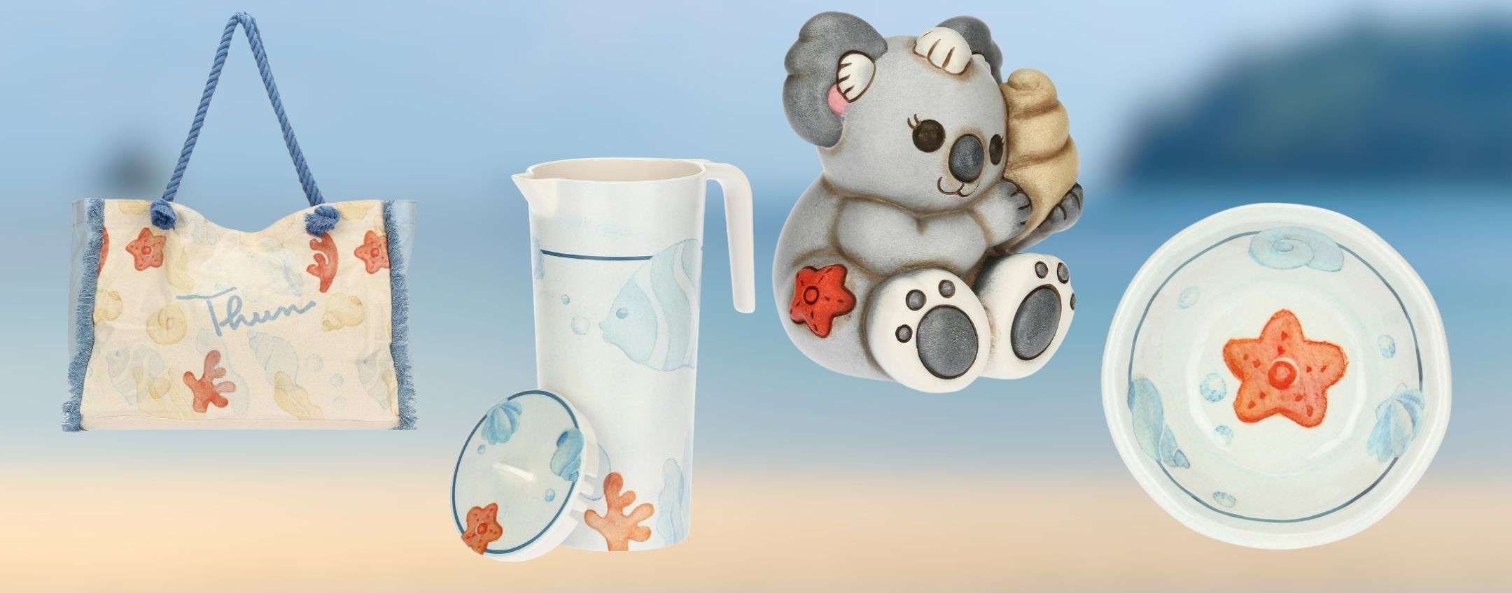 Vaso Decorativo THUN In Stoneware - Collezione Mare Da Amare, Misure 23x23x23.5 Cm, Non Per Alimenti