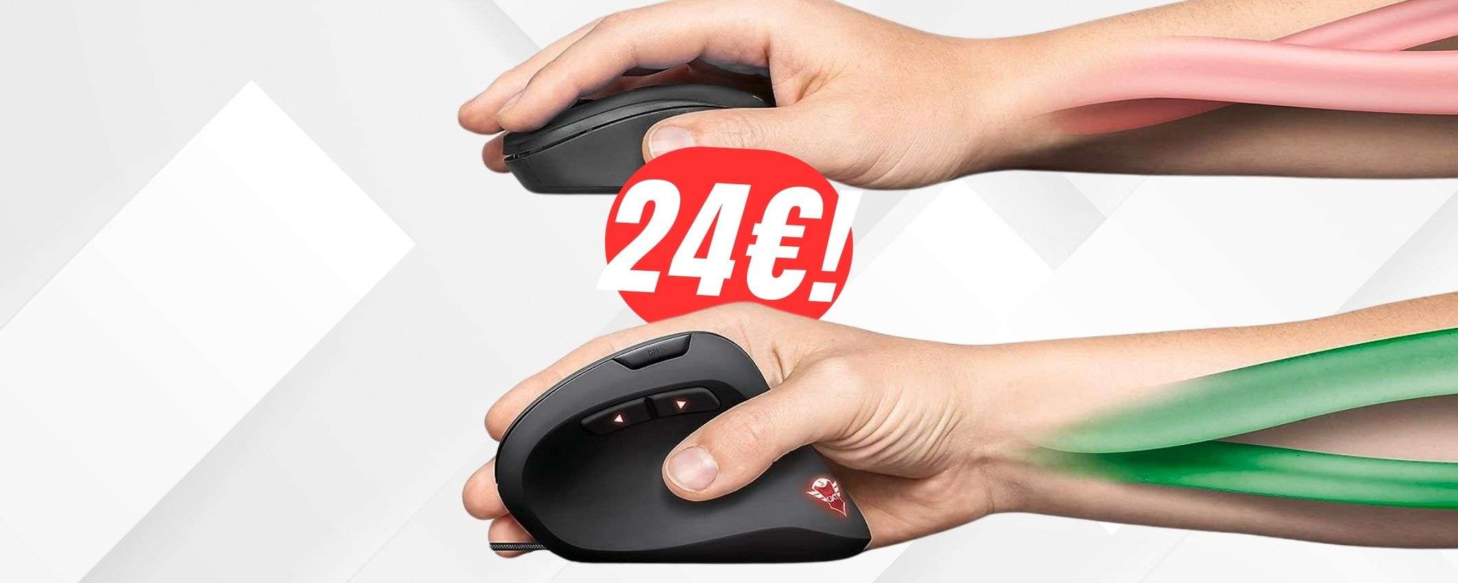 Con questo MOUSE VERTICALE a 24€ non avrai più dolori al polso! Con questo MOUSE VERTICALE a 24€ non avrai più dolori al polso!