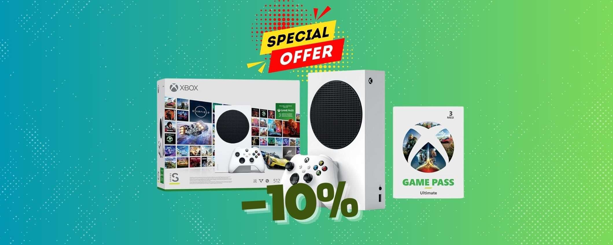 Con Xbox Series S ottieni anche 3 mesi GRATIS di Game Pass! Con Xbox Series S ottieni anche 3 mesi GRATIS di Game Pass!