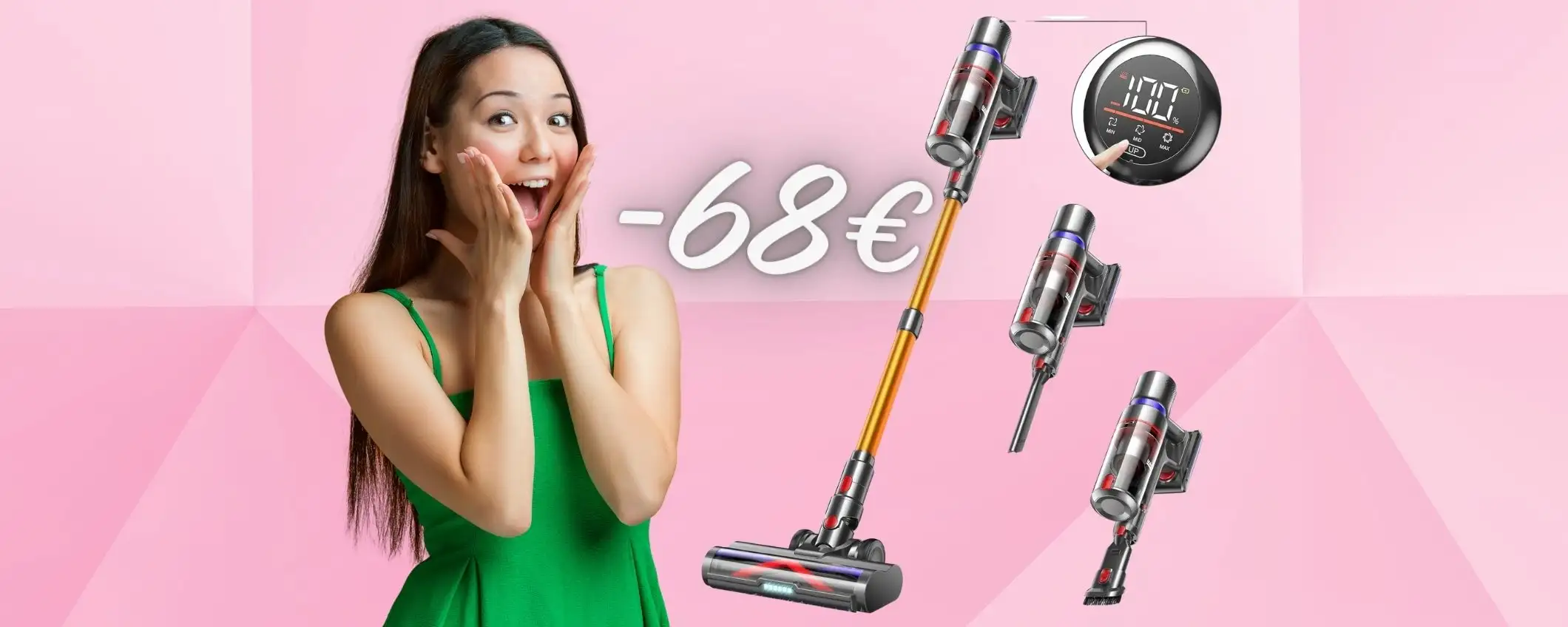 Aspirapolvere senza fili POTENTE con autonomia di 1 ora a 68€ in MENO Aspirapolvere senza fili POTENTE con autonomia di 1 ora a 68€ in MENO