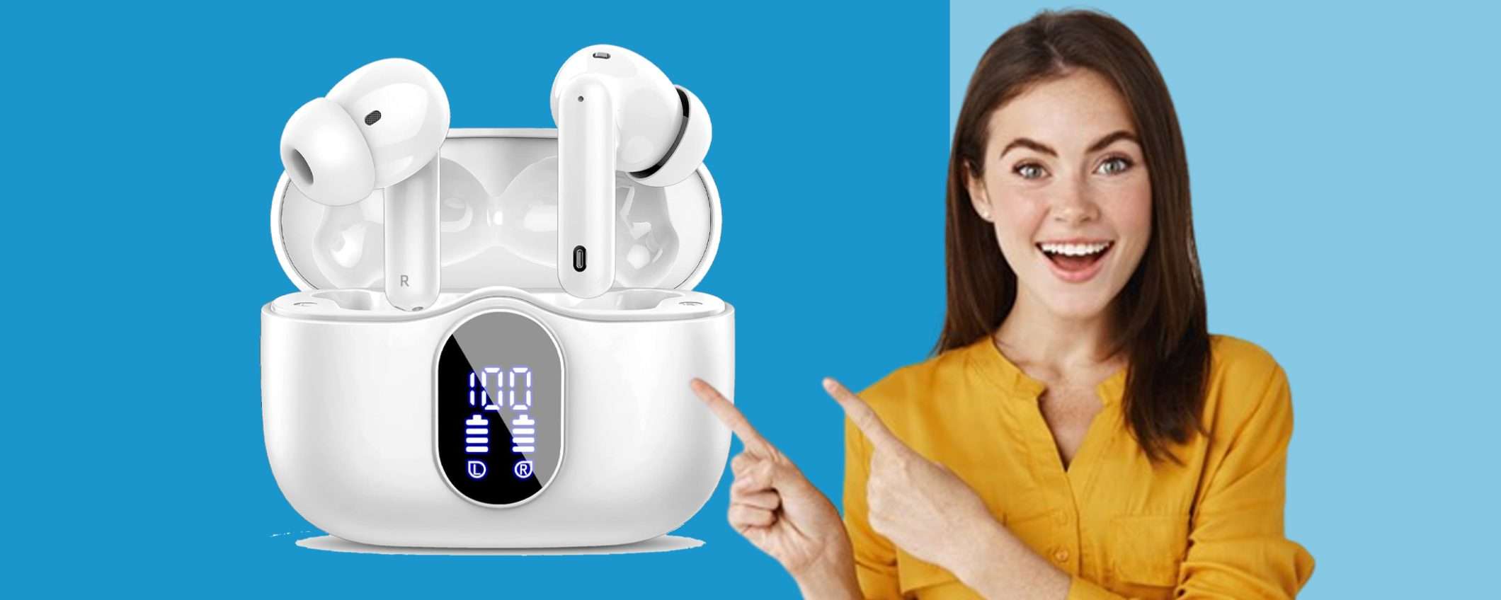 Auricolari wireless Bluetooth 5.3: sconto FOLLE del 74% (22,99€) Auricolari wireless Bluetooth 5.3: sconto FOLLE del 74% (22,99€)