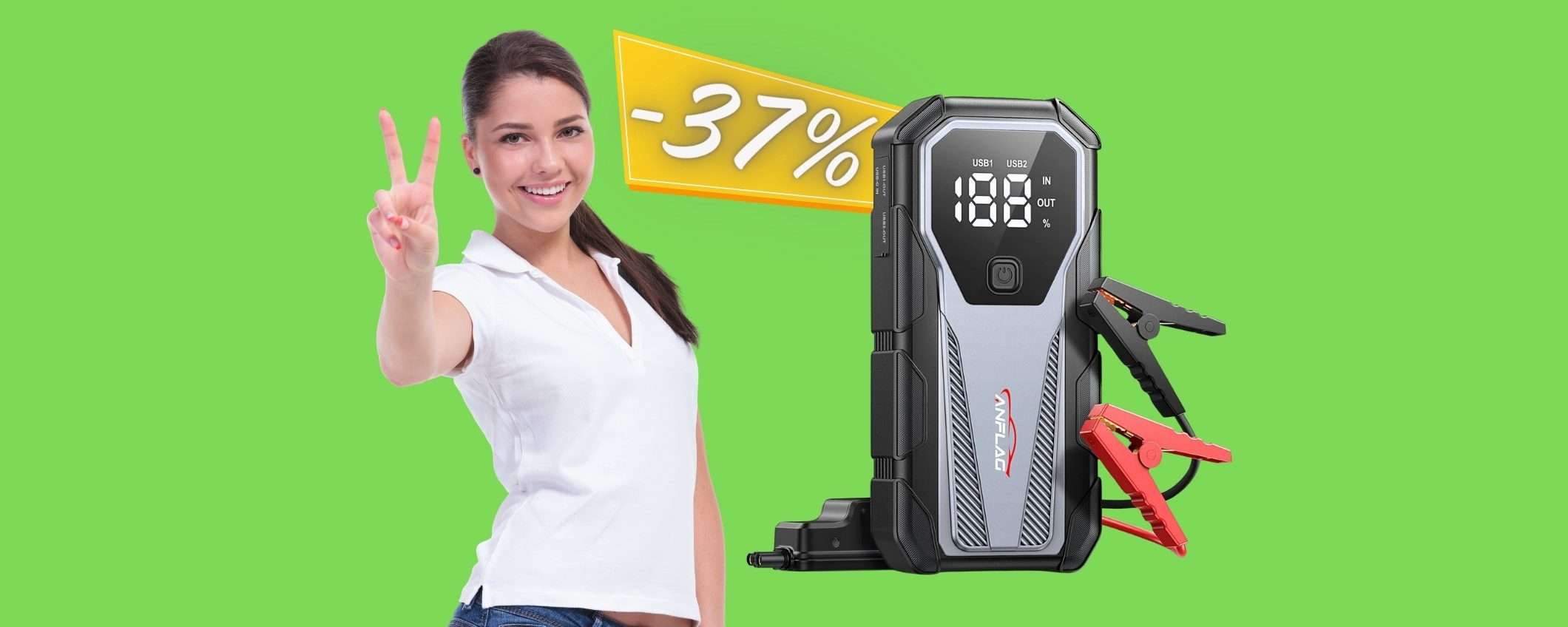 Avviatore di emergenza per batteria auto al 37% in MENO, un vero AFFARE Avviatore di emergenza per batteria auto al 37% in MENO, un vero AFFARE