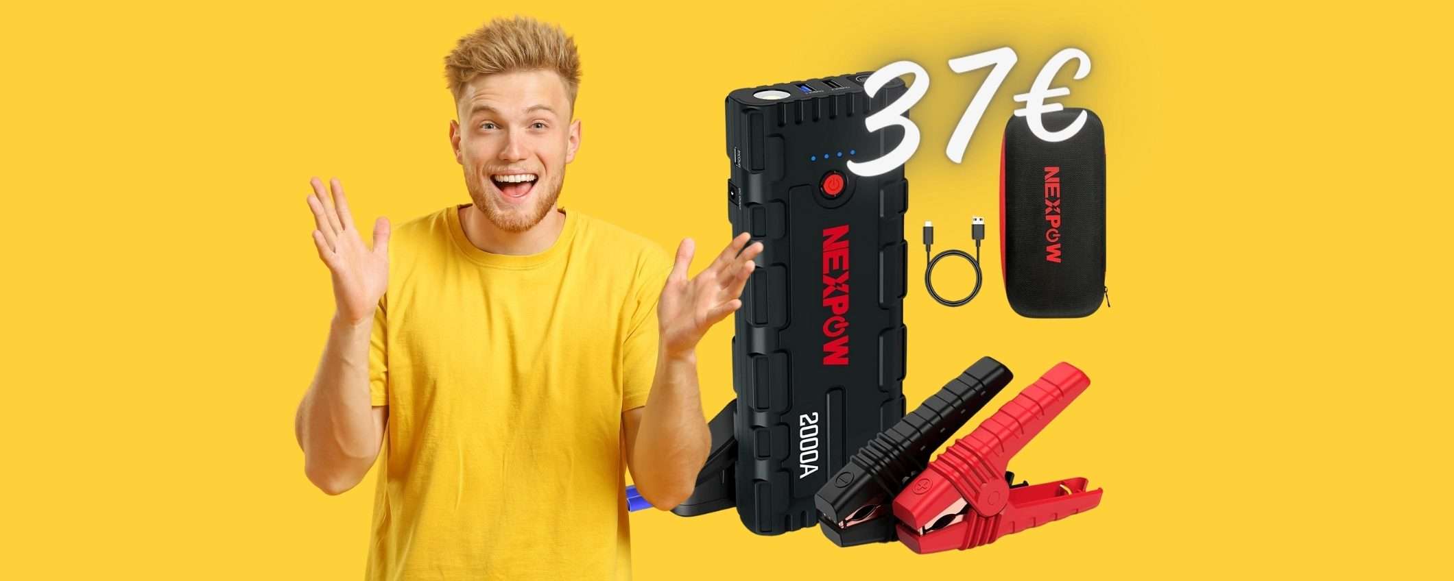 Booster di emergenza, torcia e Power Bank: 3 in 1 a SOLI 37€, WOW Booster di emergenza, torcia e Power Bank: 3 in 1 a SOLI 37€, WOW