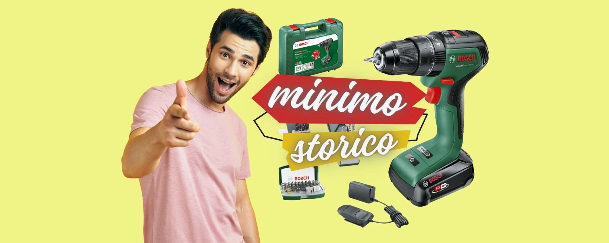 Bosch: trapano avvitatore a percussione al MINIMO STORICO (-21%) Bosch: trapano avvitatore a percussione al MINIMO STORICO (-21%)