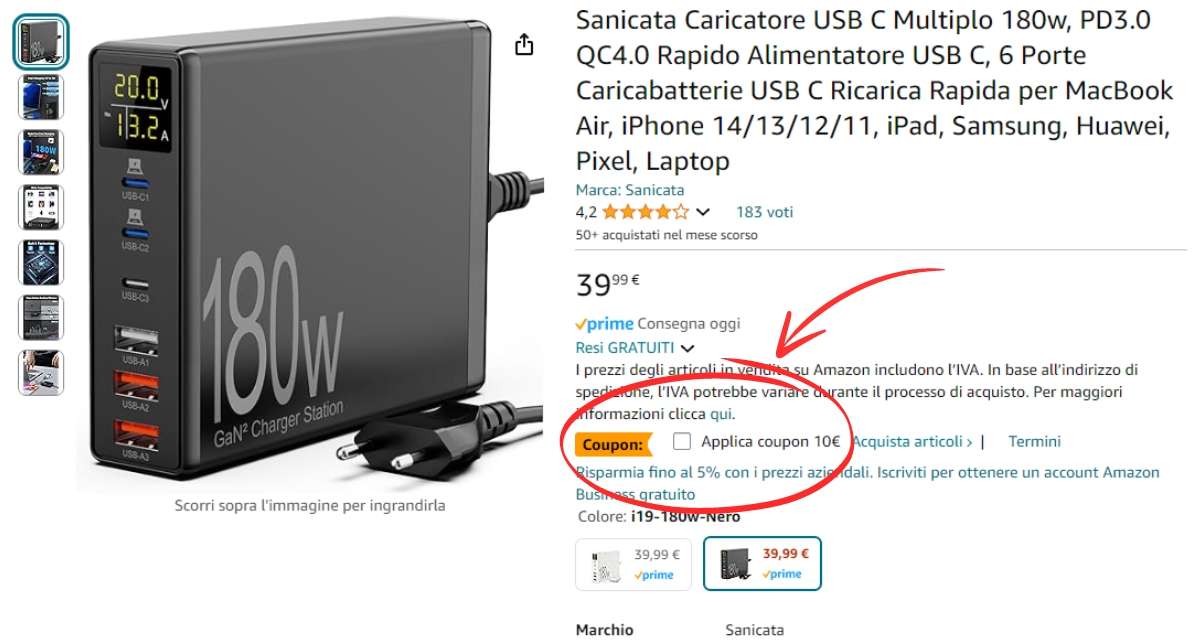 caricatore-usb-180w-6-uscite-oggi-tuo-29e-con-coupon-amazon