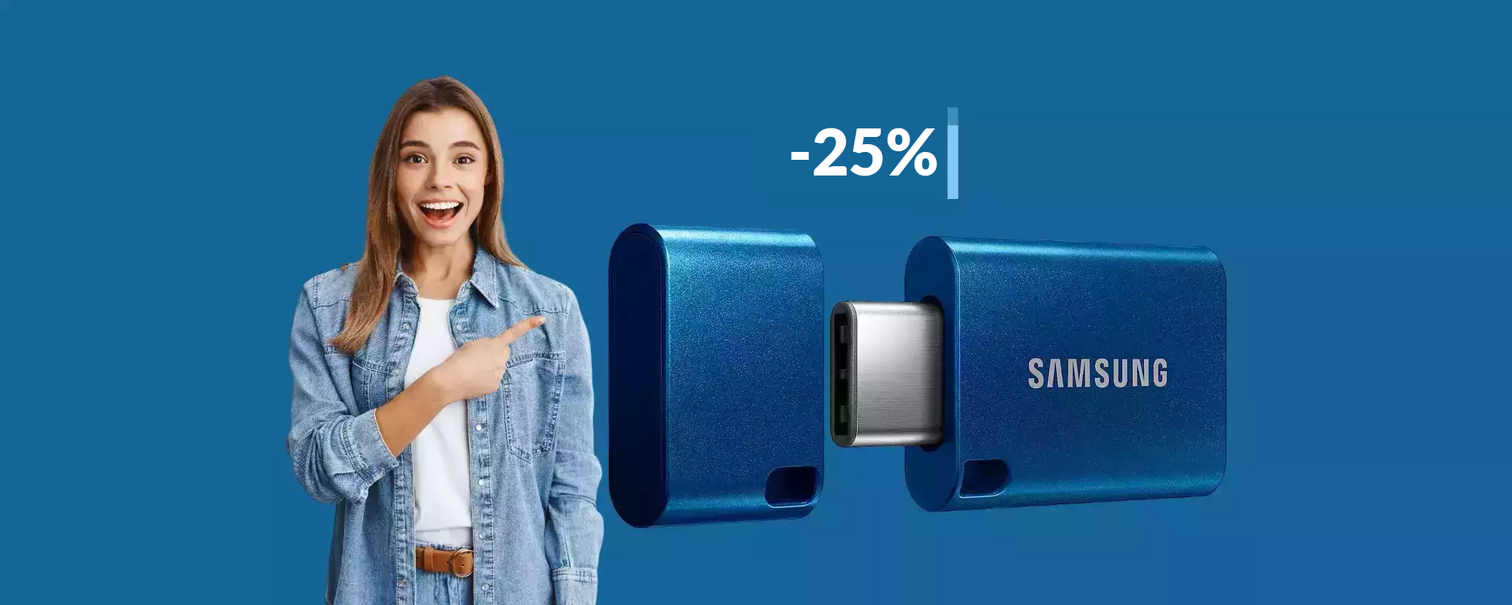 Chiavetta USB C Samsung 128GB a soli 29€: è VELOCISSIMA