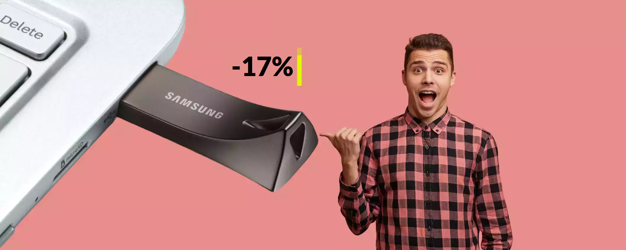 Chiavetta USB Samsung 64GB: la più veloce a questo prezzo (16€)