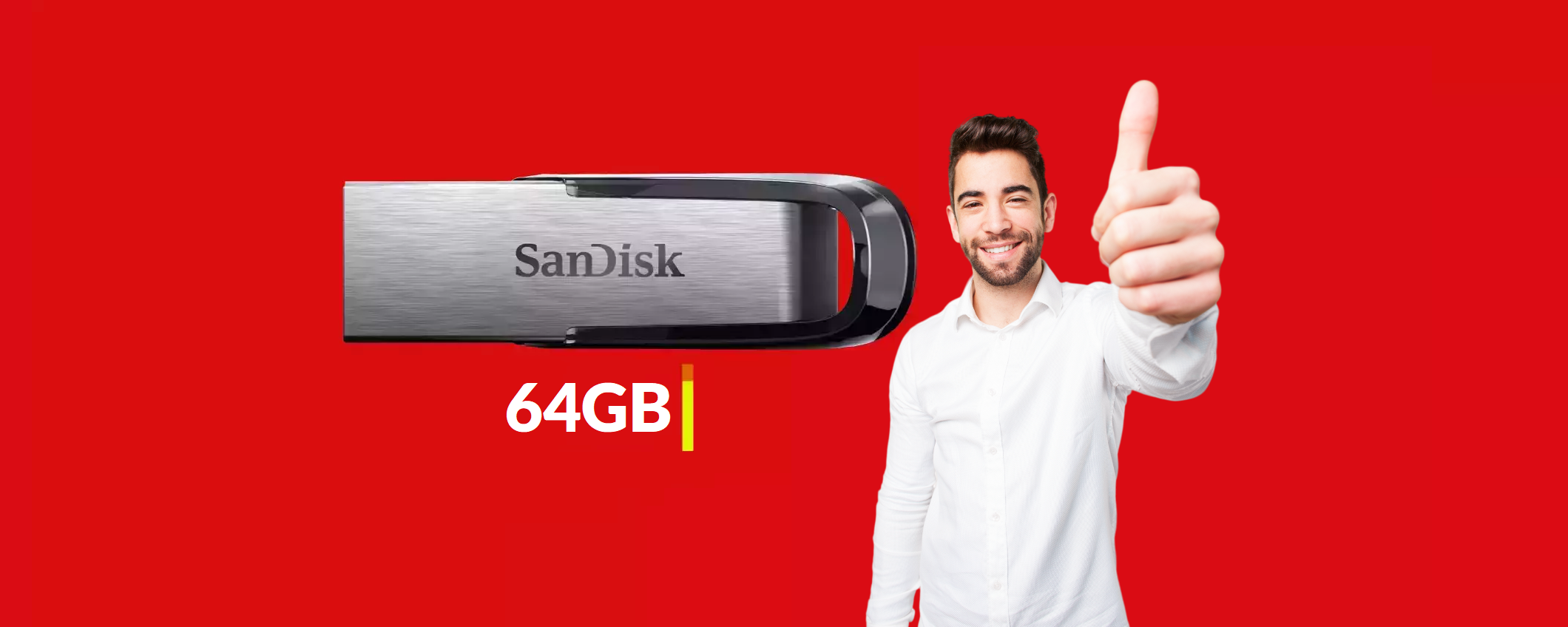 Poco più di 10€ per questa velocissima chiavetta USB da 64GB