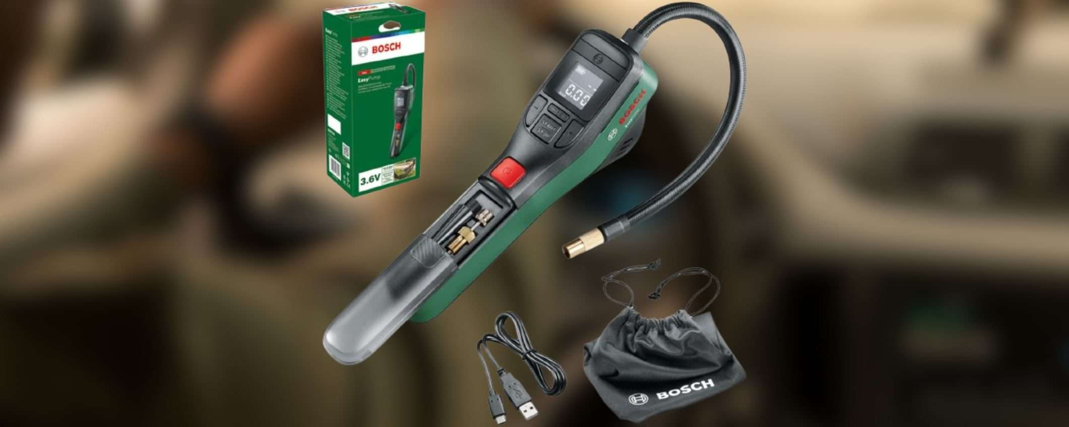 Bosch WOW: il potentissimo compressore portatile PRECIPITA di prezzo Bosch WOW: il potentissimo compressore portatile PRECIPITA di prezzo
