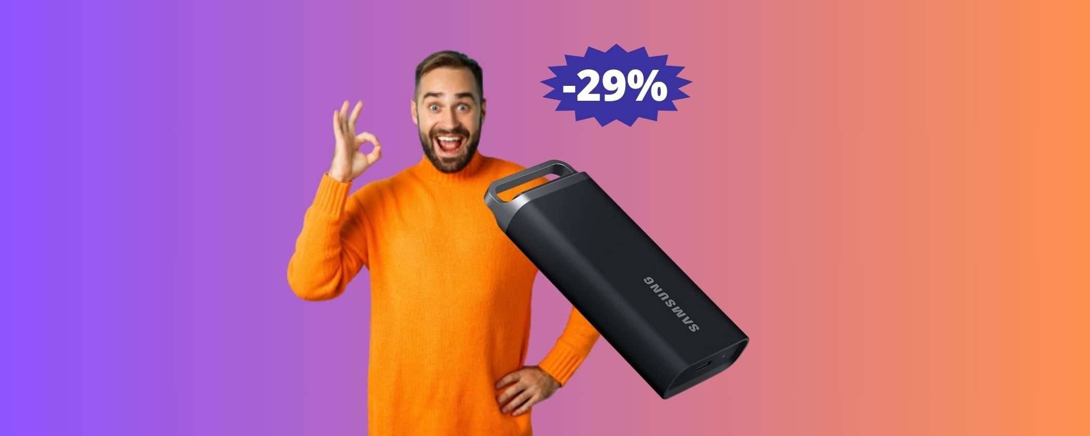 SSD Samsung T5 EVO da 2TB: velocità e qualità in MEGA sconto SSD Samsung T5 EVO da 2TB: velocità e qualità in MEGA sconto
