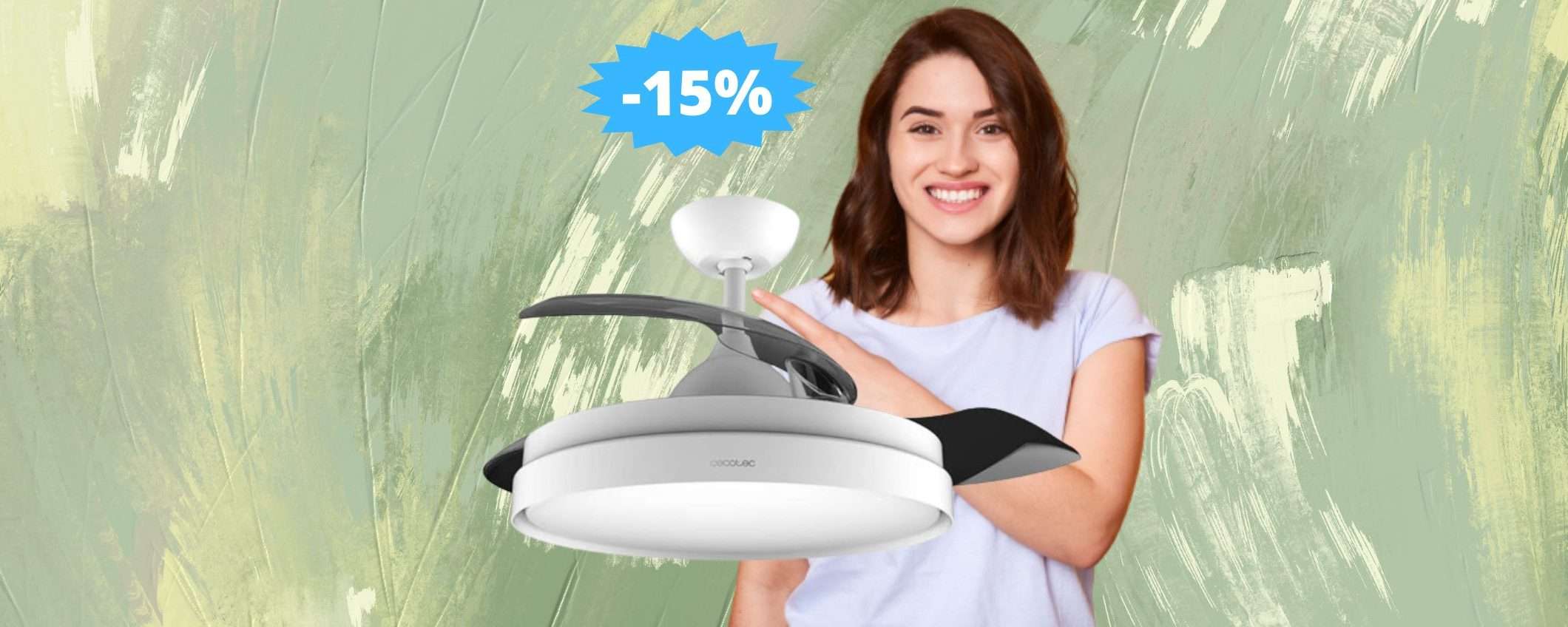 Ventilatore da soffitto Cecotec con pale retrattili: sconto a tempo LIMITATO Ventilatore da soffitto Cecotec con pale retrattili: sconto a tempo LIMITATO
