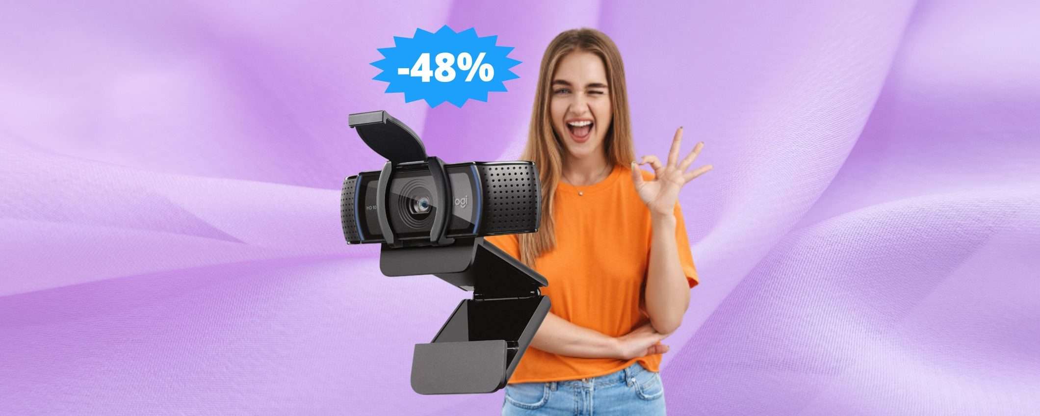Webcam Logitech C920S HD Pro: CROLLO del prezzo (-48%) Webcam Logitech C920S HD Pro: CROLLO del prezzo (-48%)