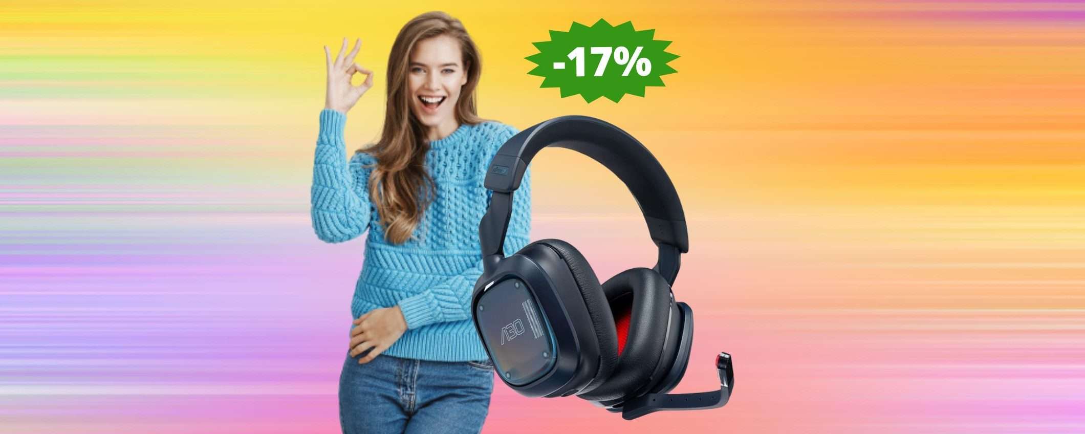 Cuffie Logitech G Astro A30: sconto ESCLUSIVO del 17% Cuffie Logitech G Astro A30: sconto ESCLUSIVO del 17%