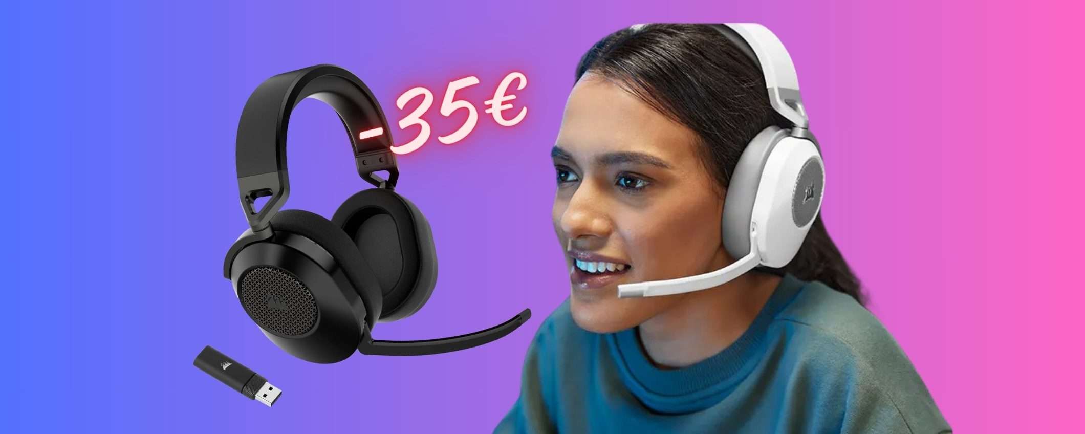 CORSAIR HS65: cuffie wireless Gaming per PC e consolle a PREZZO HOT CORSAIR HS65: cuffie wireless Gaming per PC e consolle a PREZZO HOT