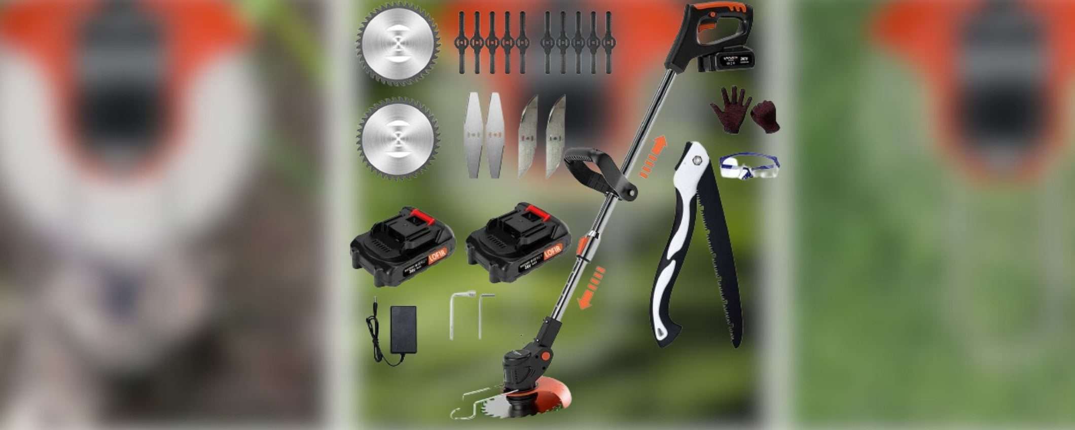 Giardino sempre in ORDINE: decespugliatore, 2 batterie e accessori a 63€ Giardino sempre in ORDINE: decespugliatore, 2 batterie e accessori a 63€