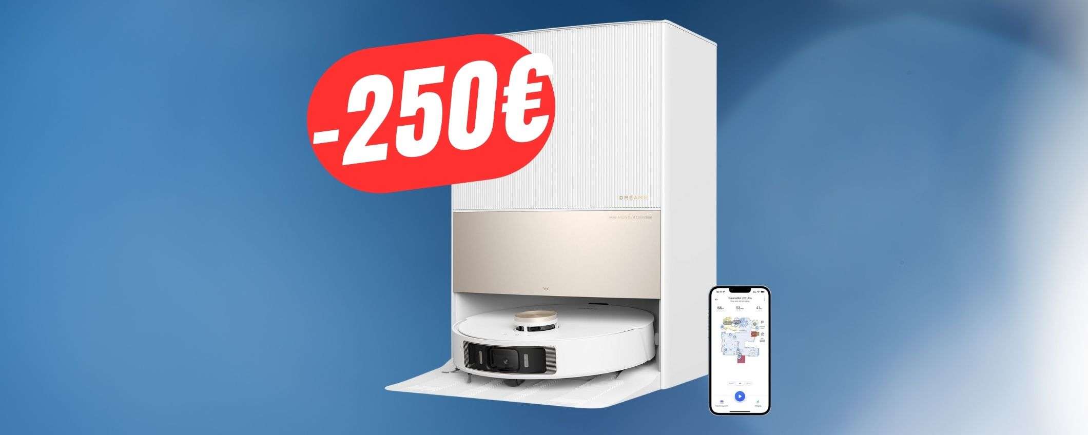 Risparmia 250€ sul robot ASPIRAPOLVERE e LAVAPAVIMENTI definitivo! Risparmia 250€ sul robot ASPIRAPOLVERE e LAVAPAVIMENTI definitivo!