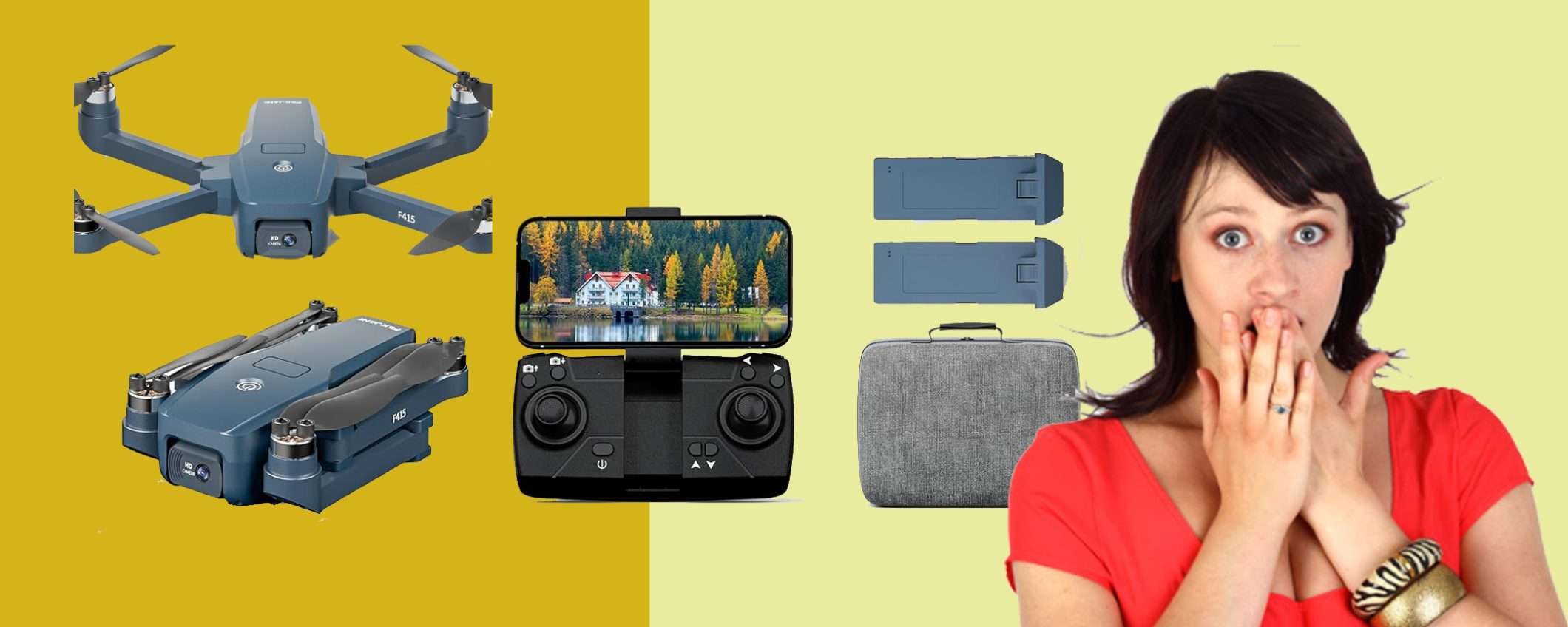 Drone a doppia fotocamera HD 4K in SUPER sconto del 45% Drone a doppia fotocamera HD 4K in SUPER sconto del 45%
