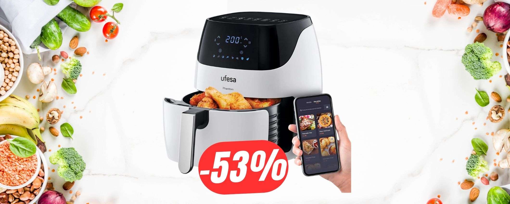-53% per la friggitrice ad aria che SI CONTROLLA dallo SMARTPHONE! -53% per la friggitrice ad aria che SI CONTROLLA dallo SMARTPHONE!