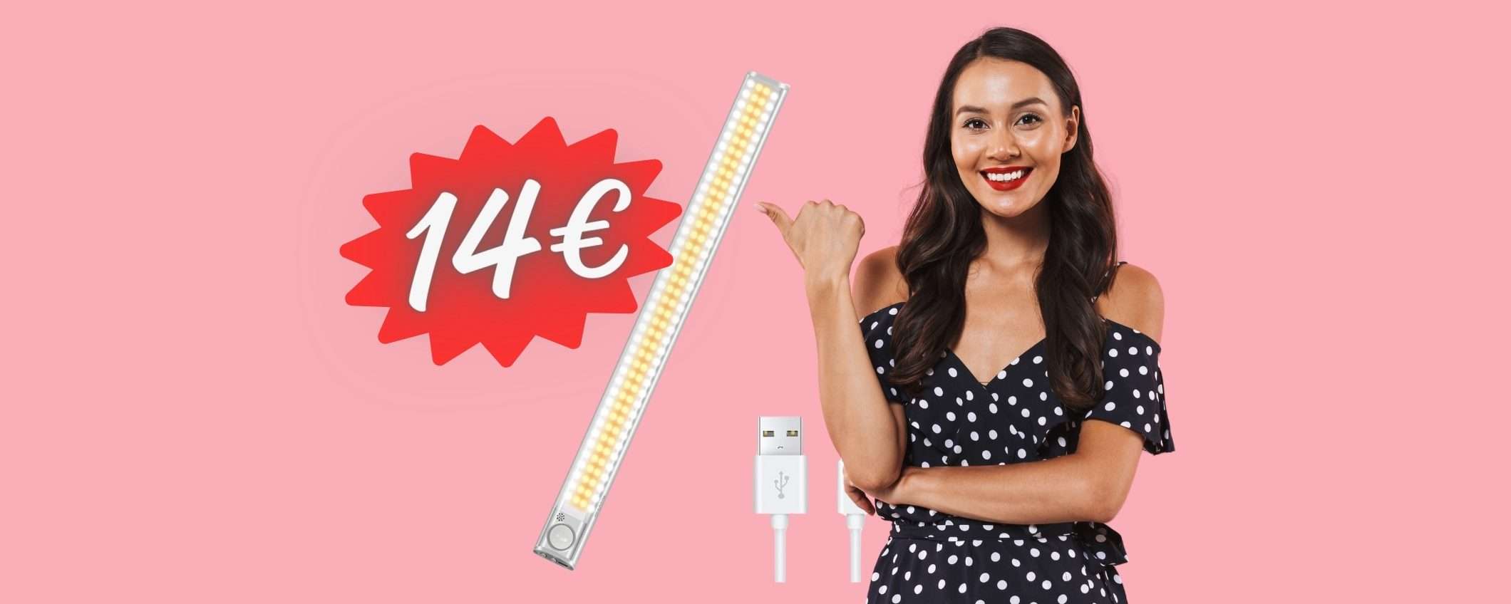 Lampada LED per armadio con sensore di movimento a soli 14€ su Amazon Lampada LED per armadio con sensore di movimento a soli 14€ su Amazon