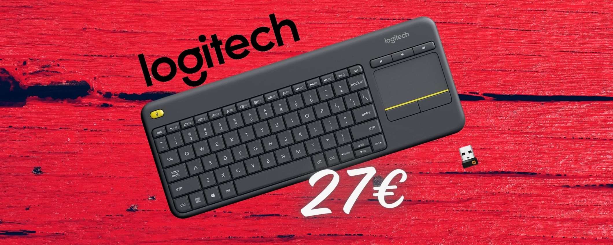 Logitech K400 Plus: tastiera wireless compatta con touchpad a SOLI 27€ Logitech K400 Plus: tastiera wireless compatta con touchpad a SOLI 27€