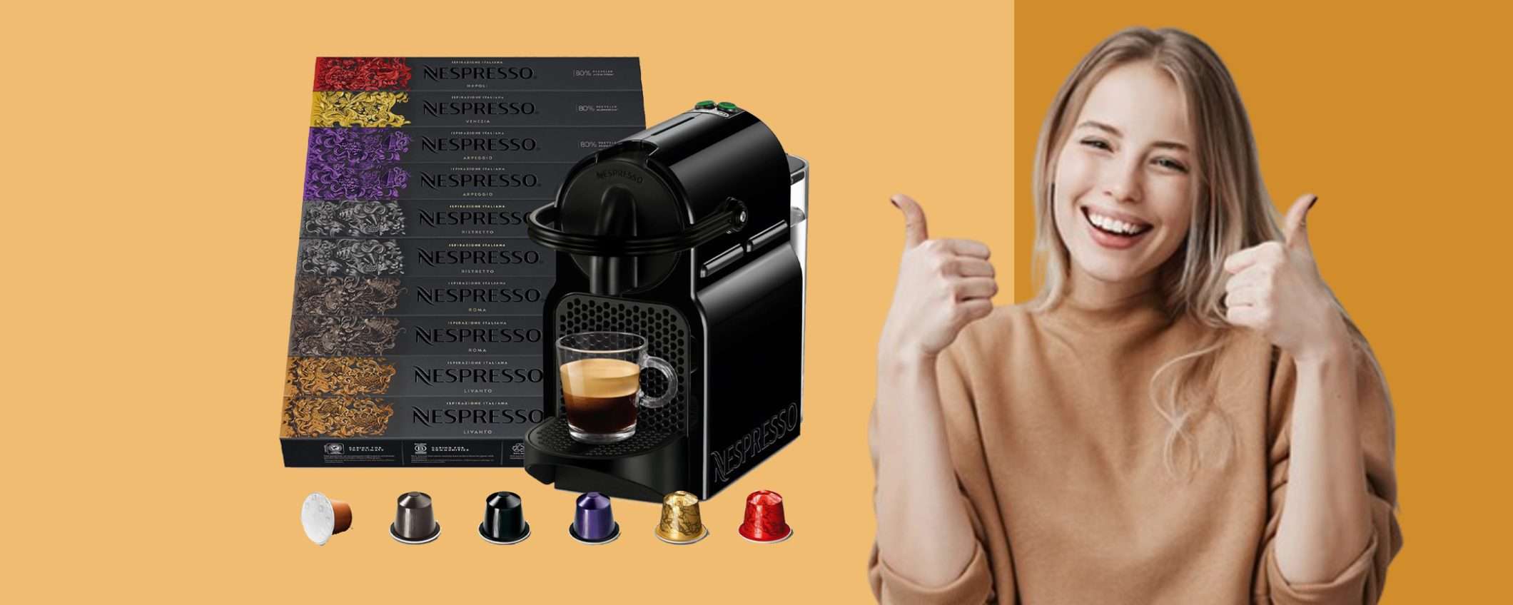 Macchina per caffè De'Longhi INISSIA+100capsule: sconto WOW (99€) Macchina per caffè De'Longhi INISSIA+100capsule: sconto WOW (99€)