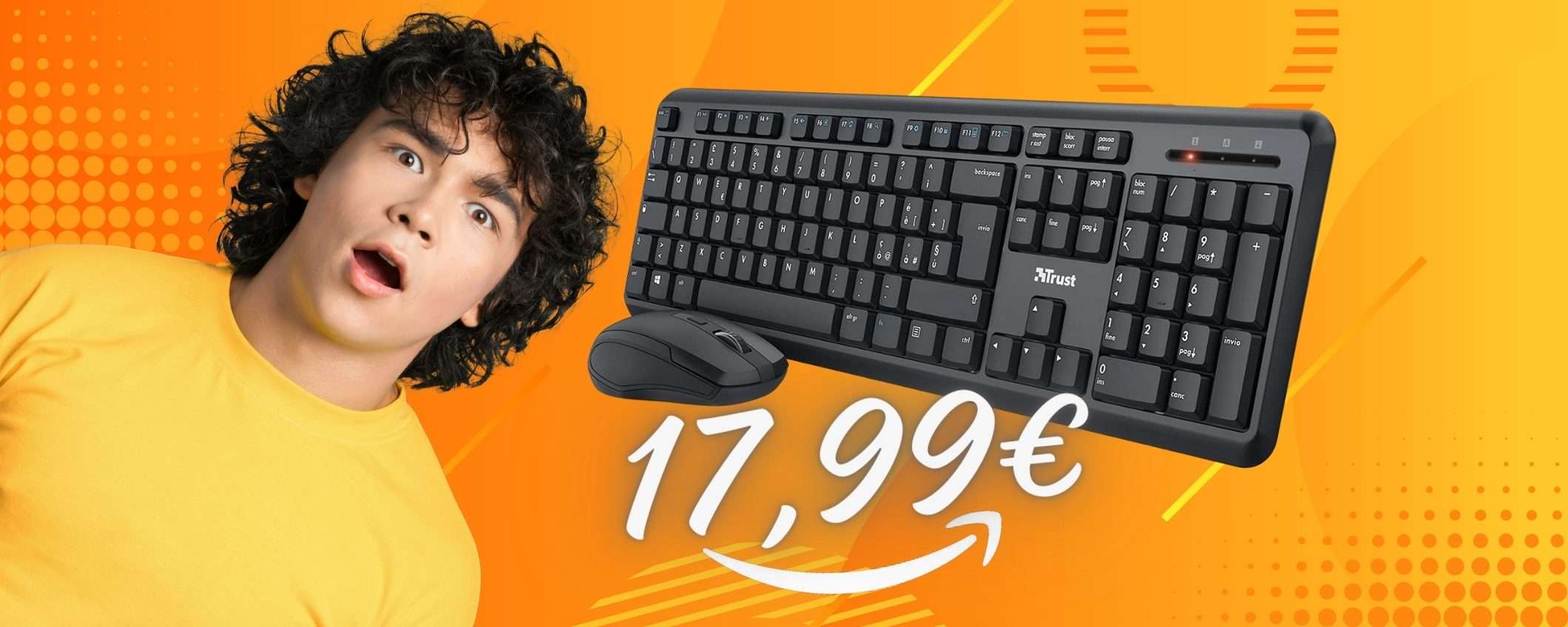 MENO di 18€ per tastiera e mouse wireless: Amazon ESAGERA MENO di 18€ per tastiera e mouse wireless: Amazon ESAGERA