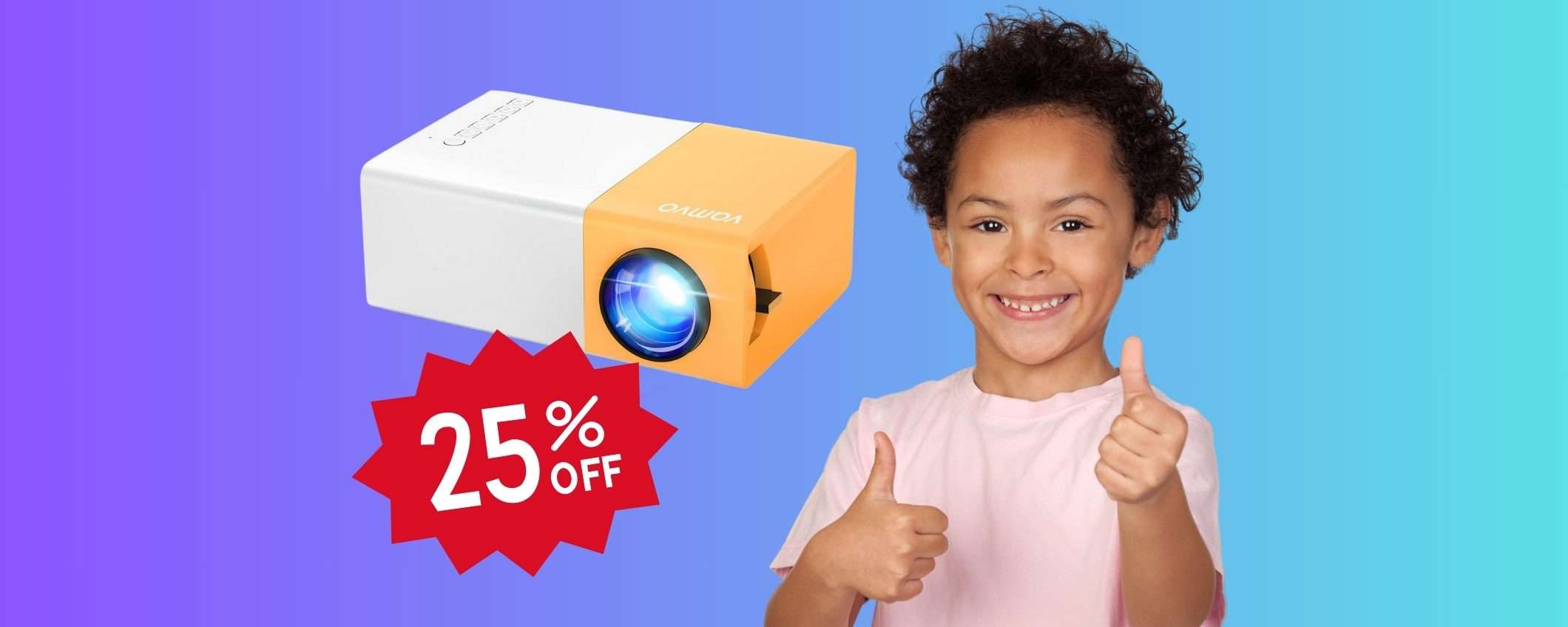 Mini proiettore FHD in OFFERTA al 25%: Amazon porta il cinema a casa tua Mini proiettore FHD in OFFERTA al 25%: Amazon porta il cinema a casa tua