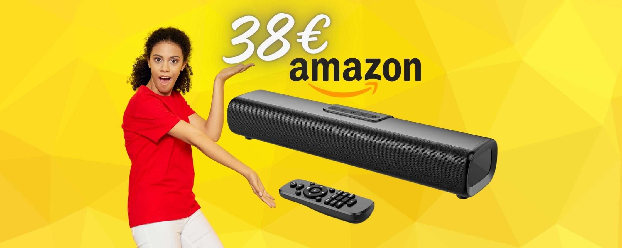 Mini Soundbar Bluetooth a PREZZO FUORI di TESTA su Amazon (38€) Mini Soundbar Bluetooth a PREZZO FUORI di TESTA su Amazon (38€)