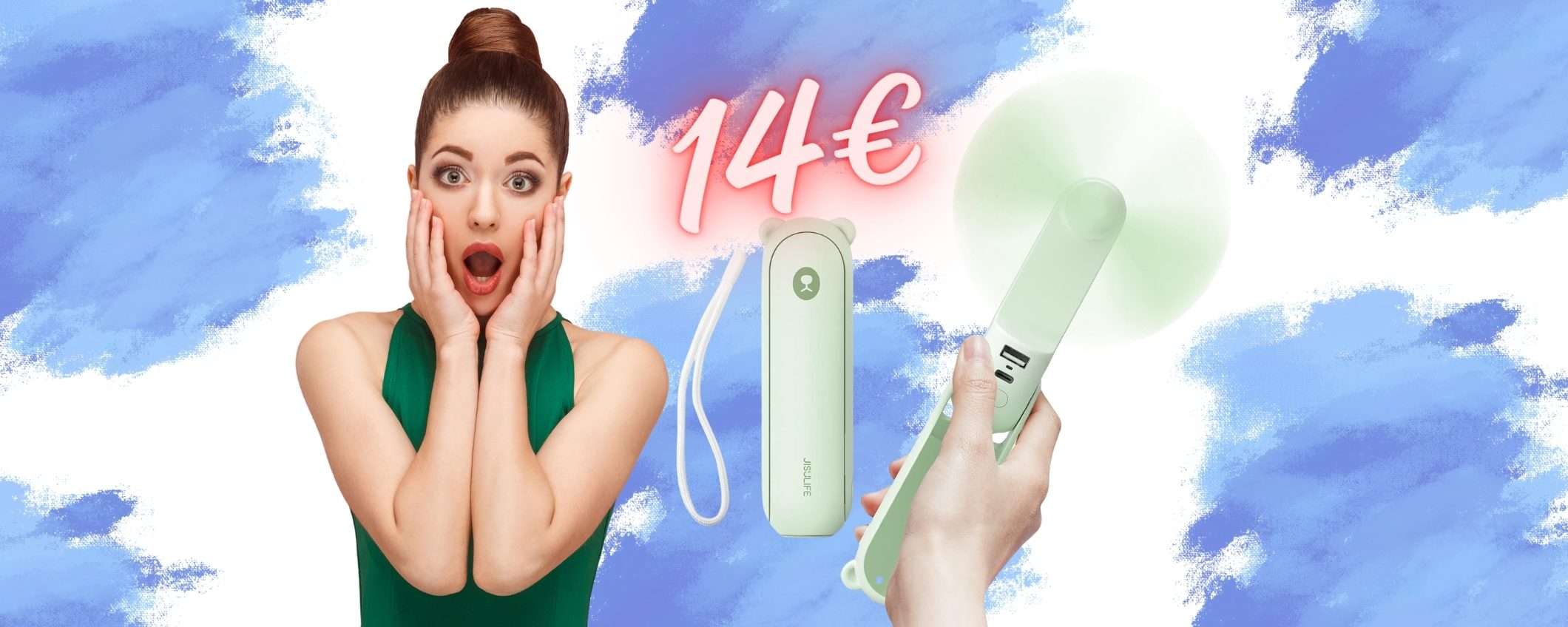 Mini ventilatore portatile con Power Bank e torcia in OFFERTA a 14€ Mini ventilatore portatile con Power Bank e torcia in OFFERTA a 14€