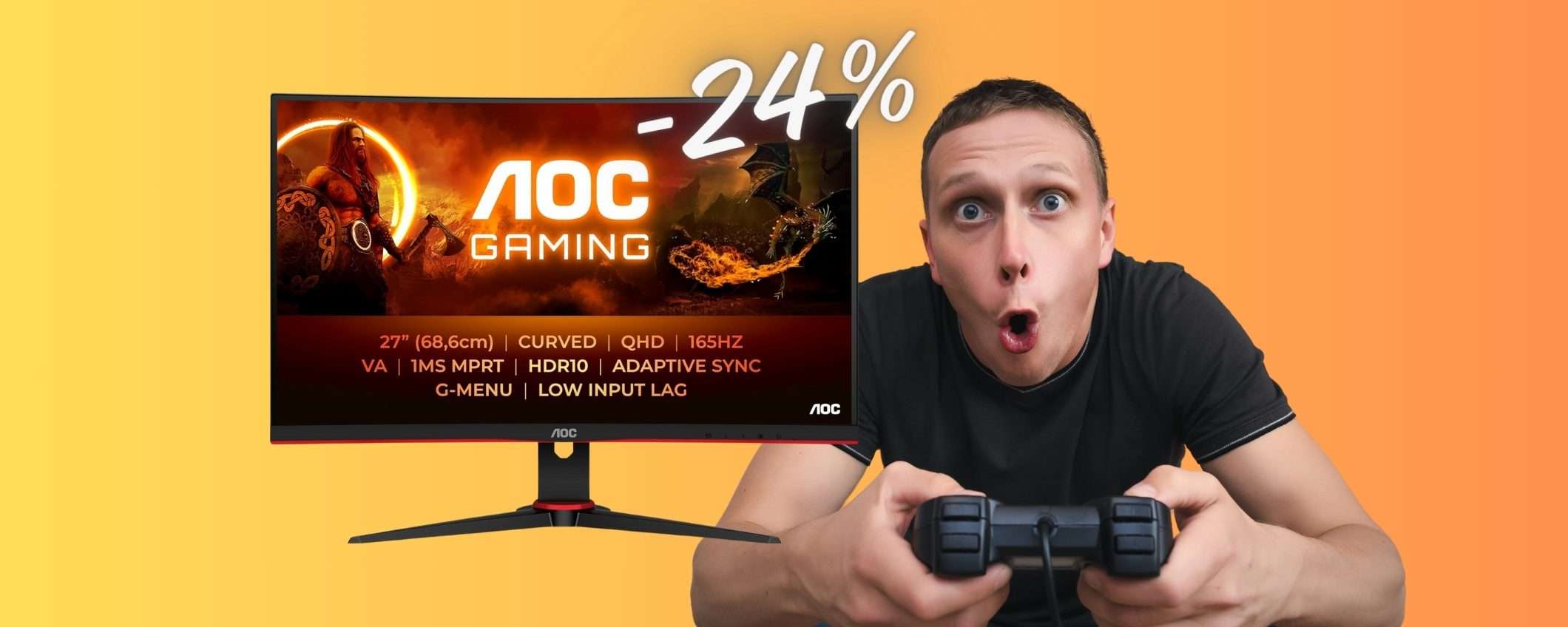 Monitor curvo da Gaming con display da 27 Monitor curvo da Gaming con display da 27
