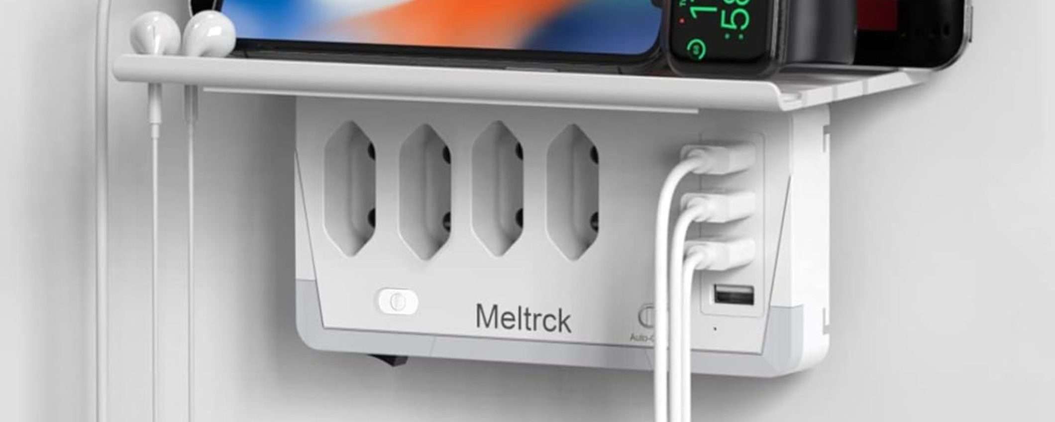 Multipresa 8 in 1 a 10€ su Amazon con mensola e luce da notte: è PAZZESCA Multipresa 8 in 1 a 10€ su Amazon con mensola e luce da notte: è PAZZESCA