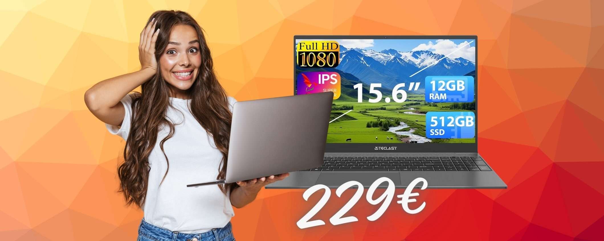 Notebook da 15,6 pollici con SSD da 512 GB e 12GB di RAM a SOLI 229€ Notebook da 15,6 pollici con SSD da 512 GB e 12GB di RAM a SOLI 229€