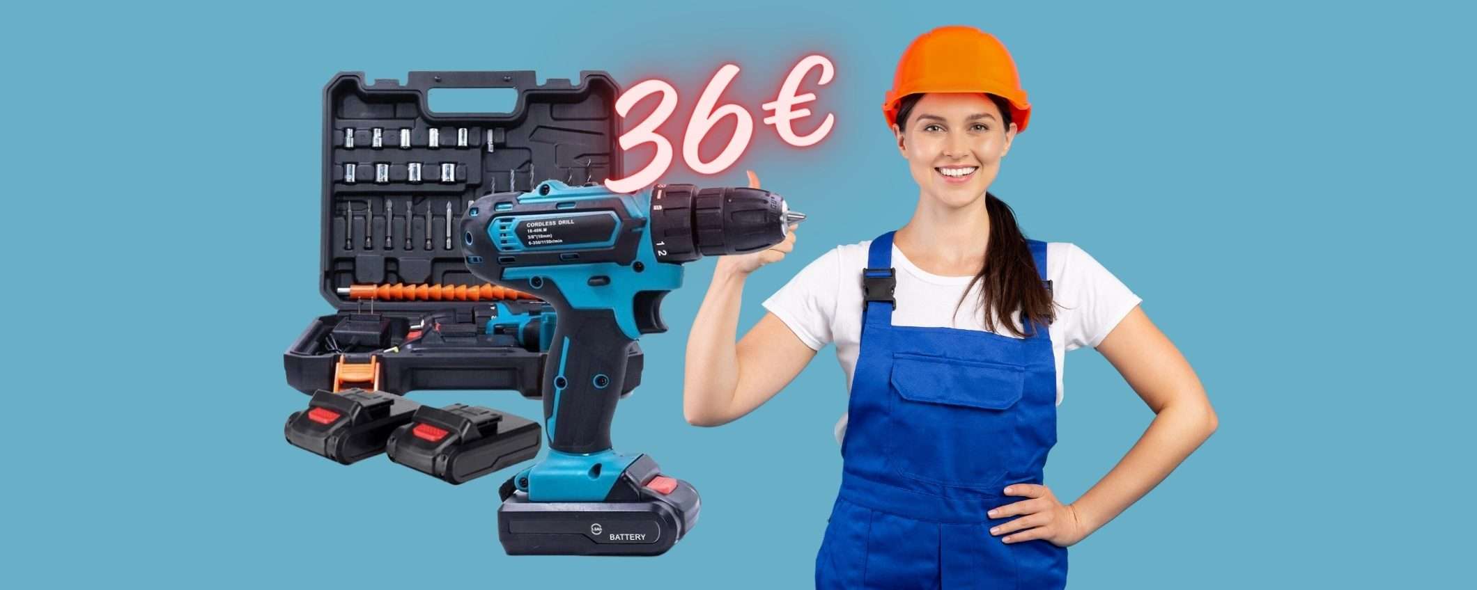 OFFERTA fuori di TESTA su eBay: trapano avvitatore con 2 batterie a 36€ OFFERTA fuori di TESTA su eBay: trapano avvitatore con 2 batterie a 36€