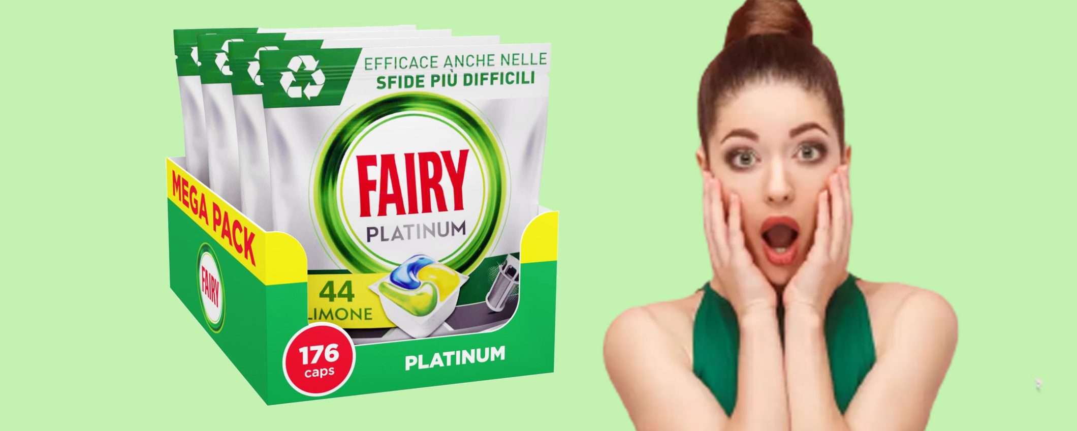 Pastiglie lavastoviglie Fairy Platinum (176caps): sconto Prime Day del 39% Pastiglie lavastoviglie Fairy Platinum (176caps): sconto Prime Day del 39%