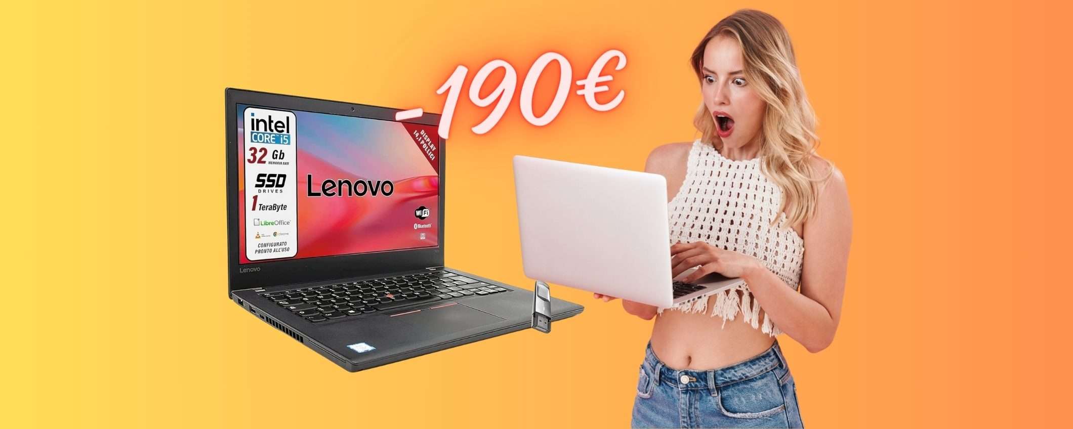 Portatile Lenovo con i5, ricondizionato eccellente con garanzia Amazon (-190€) Portatile Lenovo con i5, ricondizionato eccellente con garanzia Amazon (-190€)