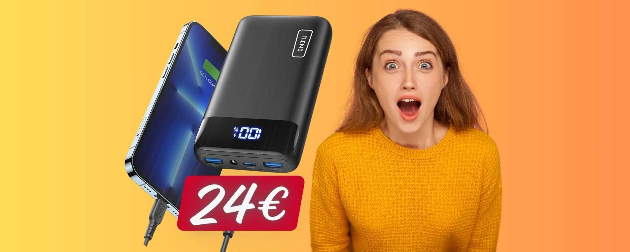 Power Bank da 20000 mAh e la BATTERIA è SEMPRE CARICA (24€) Power Bank da 20000 mAh e la BATTERIA è SEMPRE CARICA (24€)
